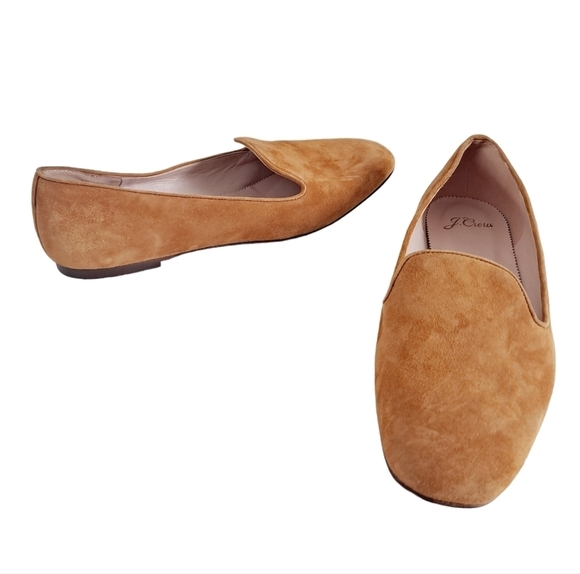 J. Crew Shoes - SOLD J. Crew women's Suede Smoking slip on camel tan loafer shoes size 8